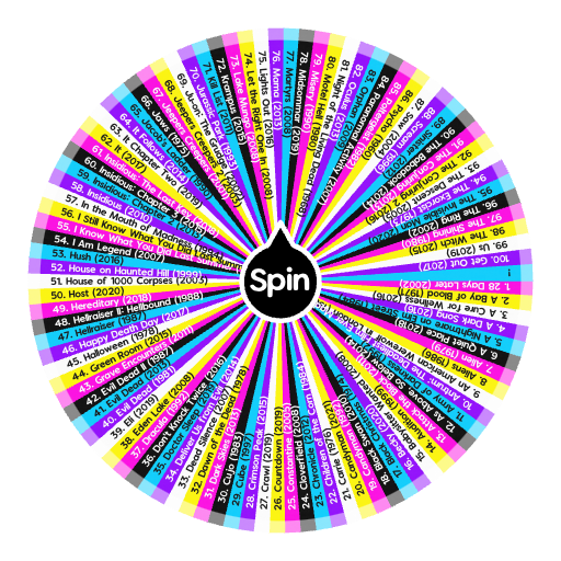 100 Horror Movie Challenge '23 Spin the Wheel Random Picker
