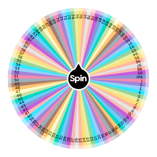 100 Spin The Wheel App.