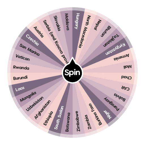 All landlocked countries(neither sea access) Spin The Wheel App