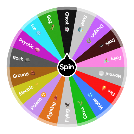 All Pokémon types Spin the Wheel Random Picker