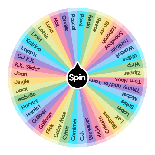 Animal crossing New Horizons NPCs Spin The Wheel App