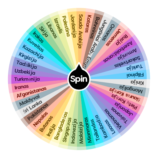 Asian Countries in Lithuanian Spin The Wheel App