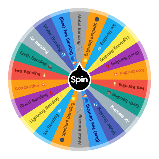 Avatar The Last Air Bender Fighting Styles Spin the Wheel Random Picker