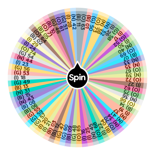 BINGO WHEEL (shuffled) Spin the Wheel Random Picker