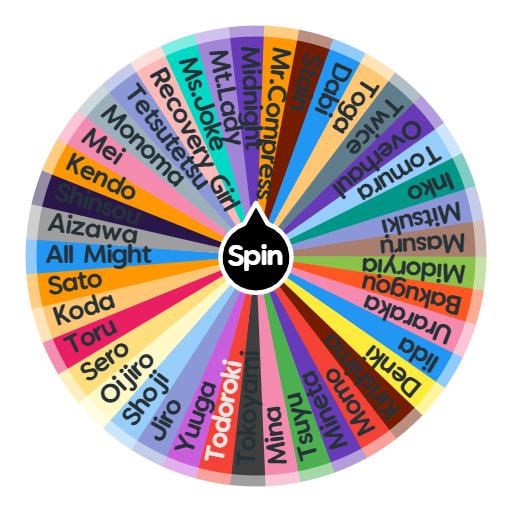 Bnha Characters Spin The Wheel App