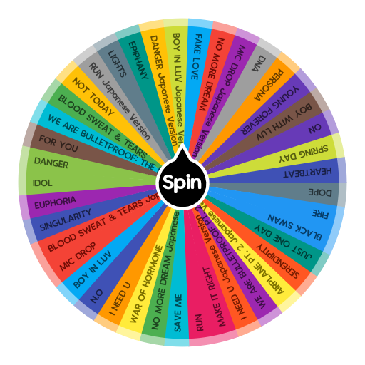 BTS Official MV list | Spin The Wheel App