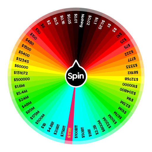 Can you get 1 trillion dollar? (1 in 54 chance) Spin The Wheel App