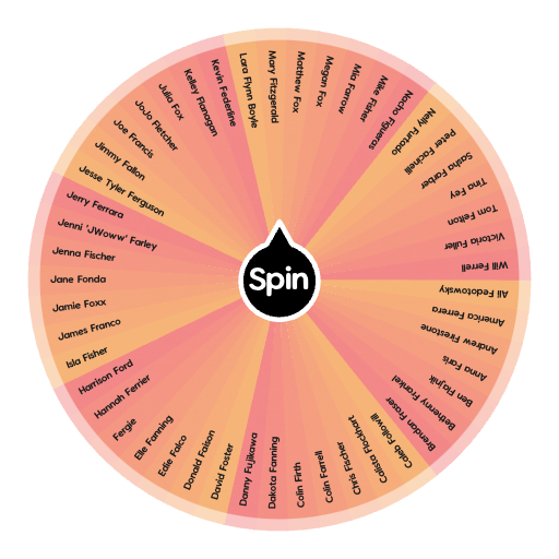 Celebrities Whose Names Begin With “F” | Spin the Wheel - Random Picker