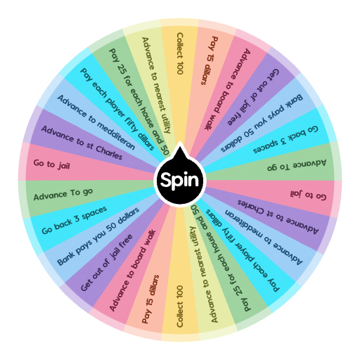 Chance cards for Monoplay | Spin the Wheel - Random Picker