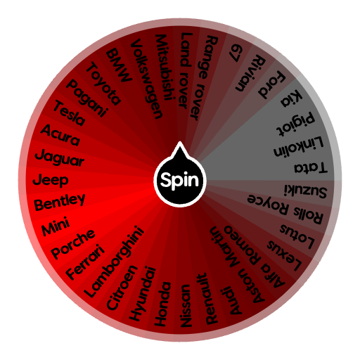 Choose your car (eliminate spins) last one standing | Spin The Wheel ...