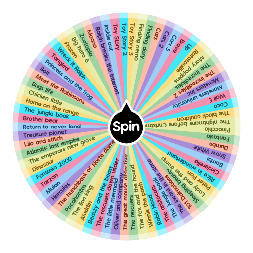 Disney movies Spin the Wheel Random Picker