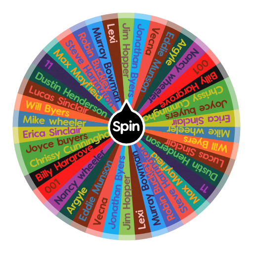 Literally almost every stranger things character Spin The Wheel App