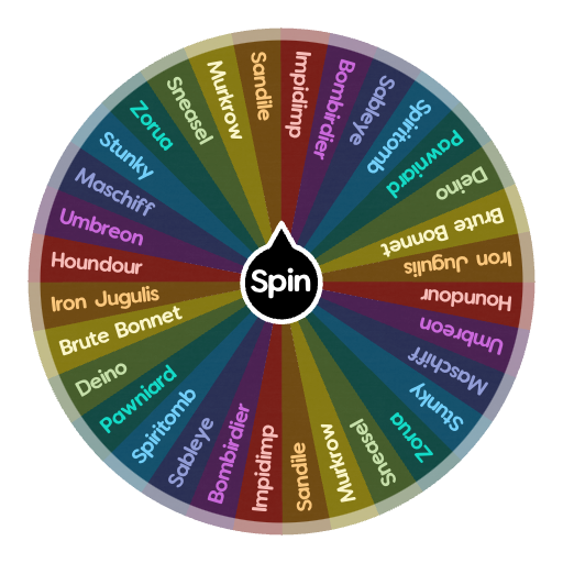 Dark Type Pokemon (Gen 9) | Spin The Wheel App