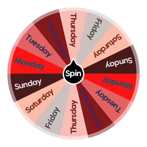 Days of the week spin the wheel app