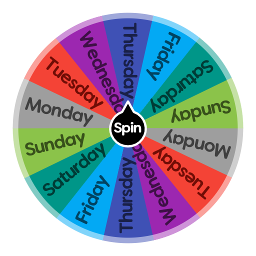 Days Of The Week Spinning Wheel
