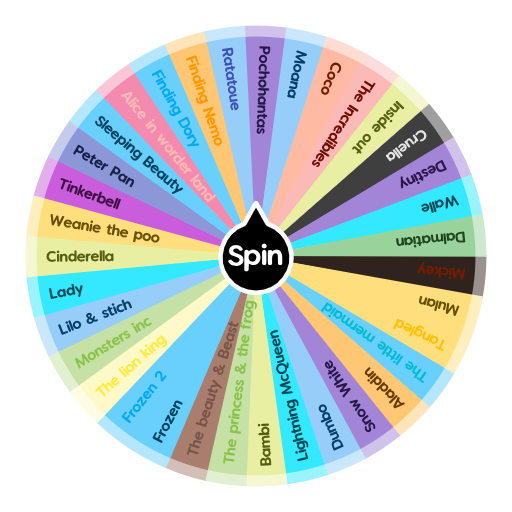 Disney movies Spin the Wheel Random Picker