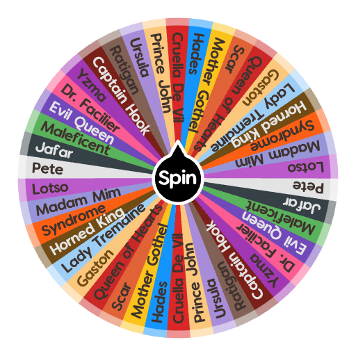 Disney villainous randomizer spin the wheel app