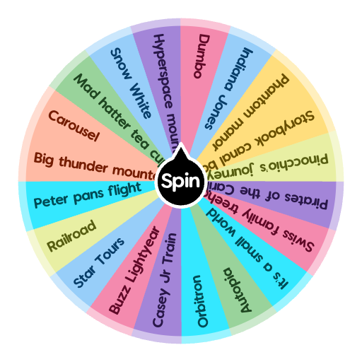 Random Ride From Disneyland Disneyland Paris Disneyland Park Rides | Spin The Wheel - Random Picker