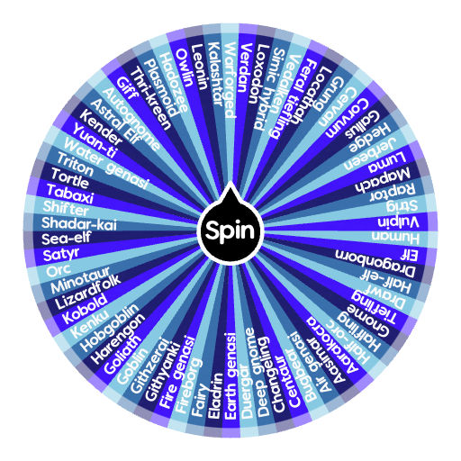 Dnd all race spin the wheel random picker
