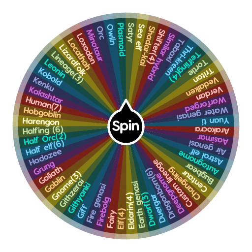 Dnd races spin the wheel random picker
