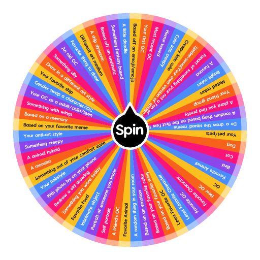 Drawing prompts for when you got art block Spin the Wheel Random Picker