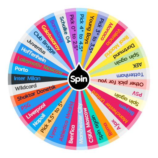 Fifa Team Pick Champions League | Spin The Wheel