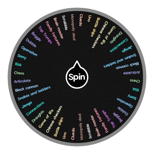 Games to choose from Spin The Wheel App