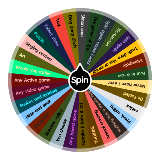 Games to chose what to play with others | Spin the Wheel - Random Picker