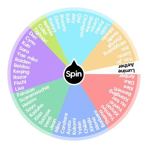 Genshin characters Spin The Wheel App