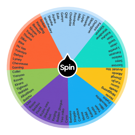 Genshin impact character Spin the Wheel Random Picker