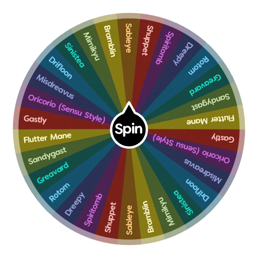 Ghost Type Pokemon (Gen 9) | Spin The Wheel App