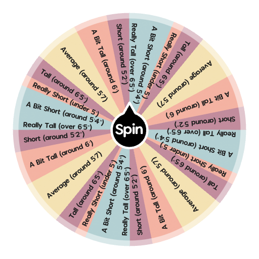 Height for Characters | Spin the Wheel - Random Picker