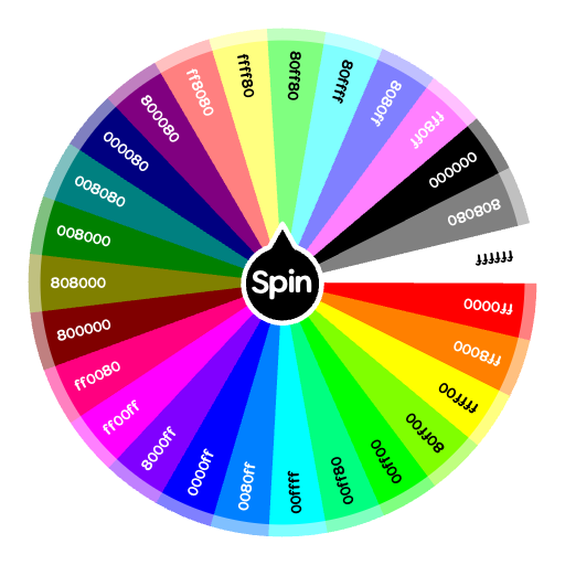 Hex codes that only have 0 rgb, 128 rgb, and 255 rgb. | Spin The Wheel ...