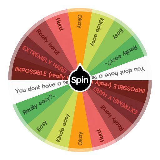 How hard your next exam/test will be Spin the Wheel Random Picker