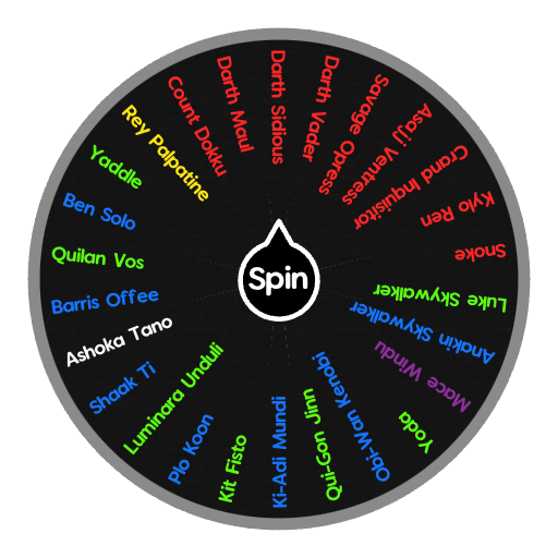 Jedi v.s Sith (Star Wars Canon) (Remastered) Spin the Wheel Random