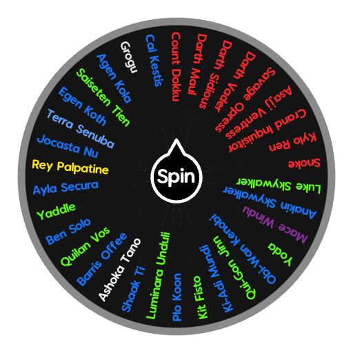 Jedi vs Sith (Star Wars Canon) (Remasterd 4.0) Spin the Wheel