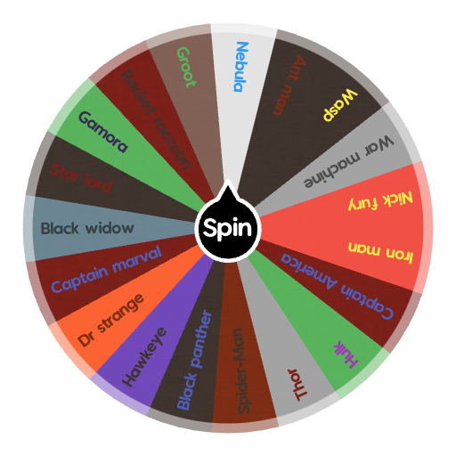 Marvel superheroes Spin the Wheel Random Picker