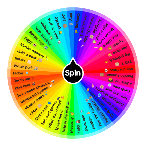 ♡20 Popular Roblox Games♡  Spin the Wheel - Random Picker