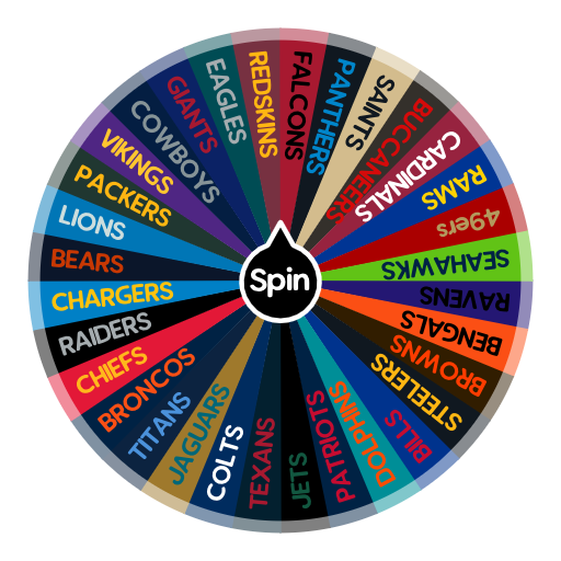 NFL TEAMS actual HEX colors Spin the Wheel Random Picker