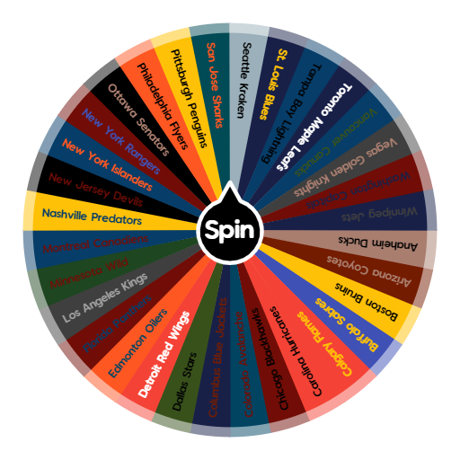 NHL Teams (2021) Spin the Wheel Random Picker