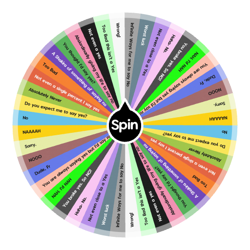 No ways to say yes Spin the Wheel Random Picker