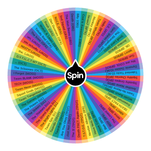 Object Show Team Names Spin The Wheel Random Picker