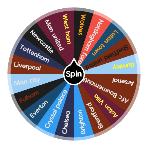 Prem Teams 23/24 Spin the Wheel Random Picker