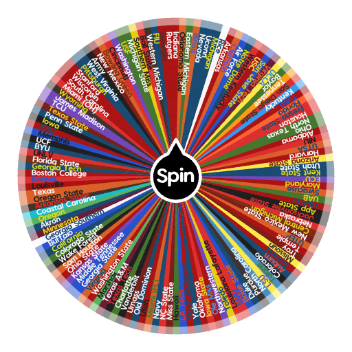 Random D1 College Football Teams Spin The Wheel App