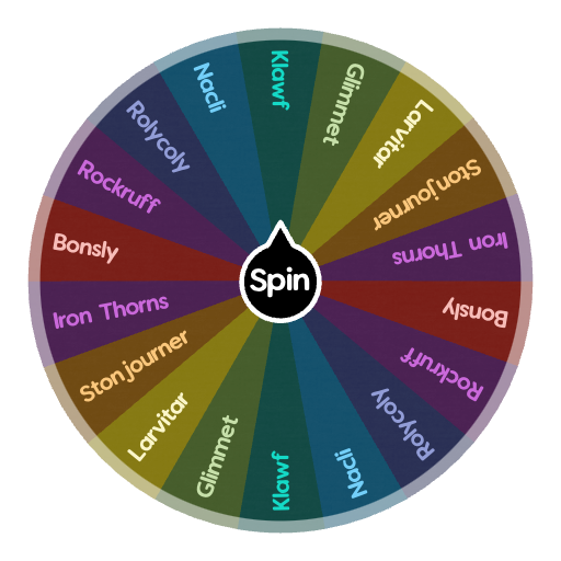 Rock Type Pokemon (Gen 9) | Spin The Wheel App