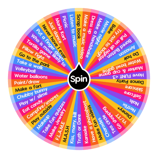 Sleepover ideas Spin The Wheel App