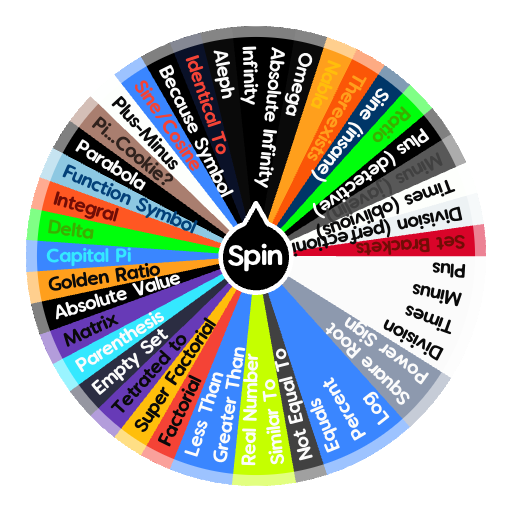 Spectrumverse52 math symbols band | Spin The Wheel - Random Picker
