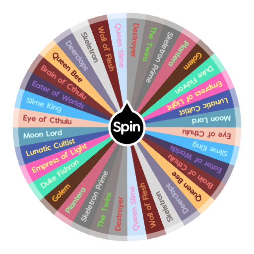 ︎Terraria Bosses (not from events only)⚔️ ︎ Spin the Wheel Random