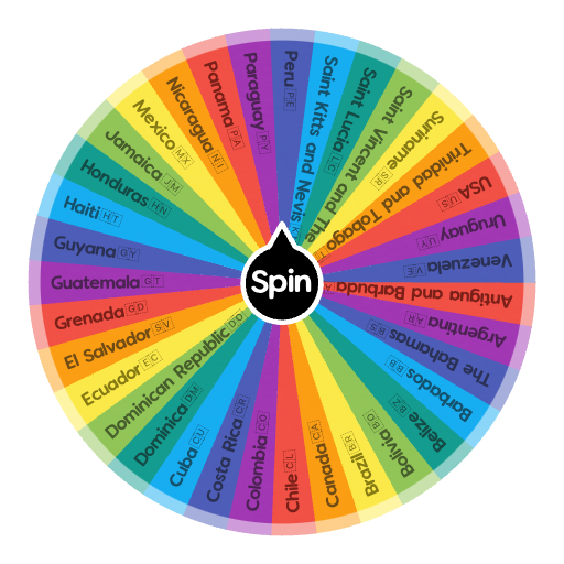 The Americas (North and South America) Spin the Wheel Random Picker