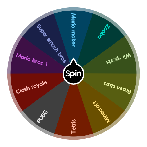 The videogame wheel Spin The Wheel App